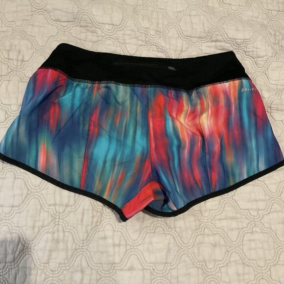 Nike 0911 dri-fit running shorts Woman’s watercolor Multicolor Print Small short - Picture 6 of 10